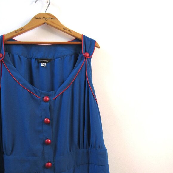 Anna Scholz Piped Pinafore Dress - Picture 7 of 7